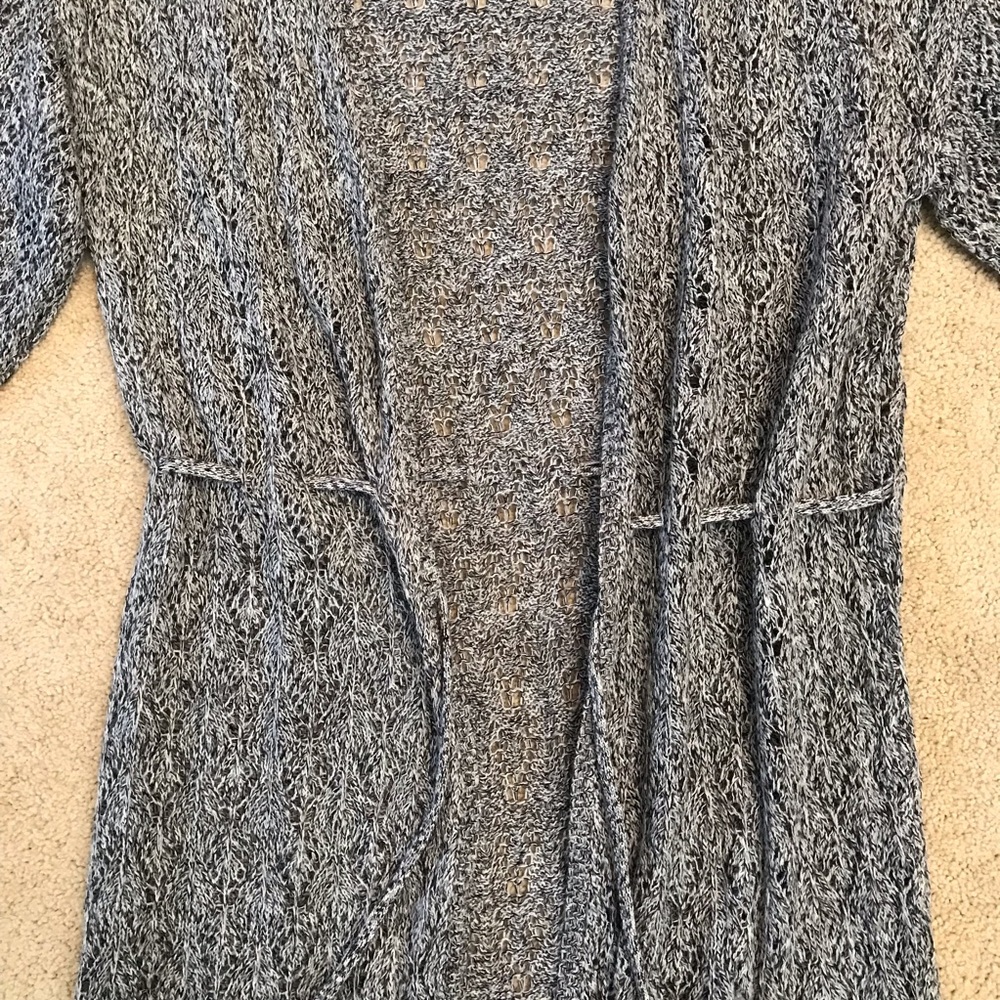 Daytrip Lightweight Cardigan Duster NEW Women Small Grey Long Open Knit Cover Up - Picture 11 of 15